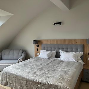 Pokój z łóżkiem king-size na poddaszu na poddaszu